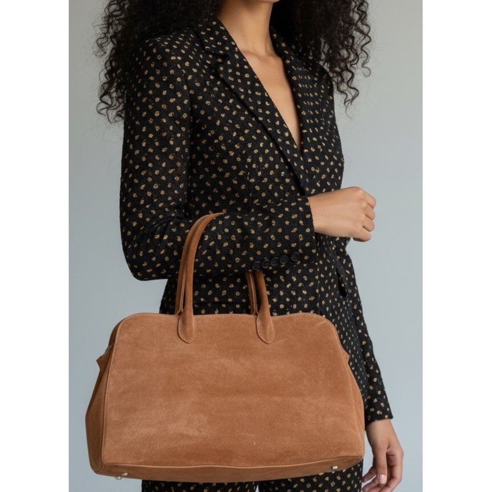 NEW Claudia Firenze Brown Satchel Top Handle Bag Double Handles Zip CROSS BODY
